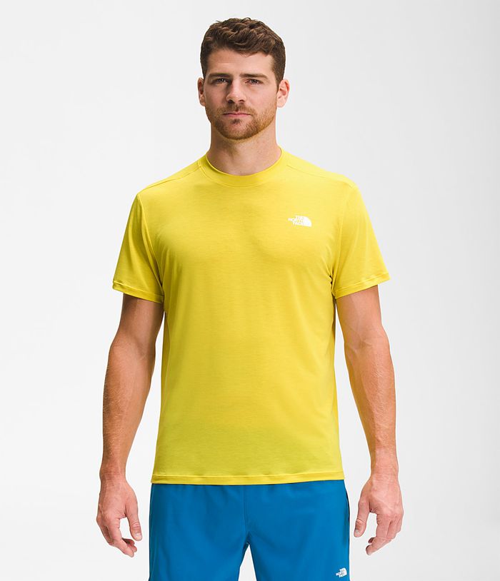 Camiseta The North Face Hombre Wander Manga corta - Colombia HKFWZT876 - Amarillo